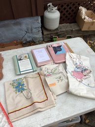 Vintage Linens Lot, Unopened Pillow Cases, Etc.