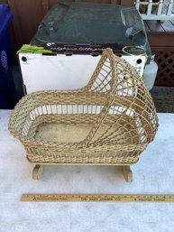 Vintage Wicker Doll Rocker Cradle, NO SHIPPING