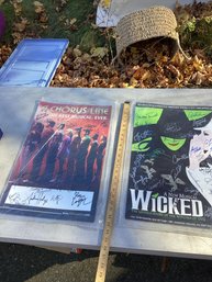 2 Autographed Off Broadway Posters, WICKED And A CHORUS LINE, NO SHIPPING