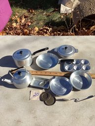 LOT 20, Aluminum, Tin Child Cooking Set, Etc.