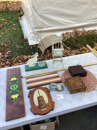 LOT 44, Vintage Wooden Ware, Flemish Boxes, Primitives, Cookie Cutter Set, Etc.