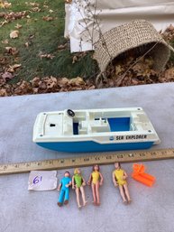 LOT 61, Fisher Price Sea Explorer Friction Boat With Accessories, Works