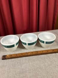 3 Vintage Corning Fire King Milk Glass Bowls, MED. BOX SHIP