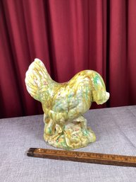 MCM Ceramic Chicken, Rooster, Confetti Spatter Glaze, Nice!