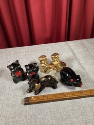 1940s Japanese Ceramic Figures, Salt And Pepper, Etc.