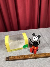 Vintage Lacquered Wood Mickey Mouse Figure, Vilac (France) With Box