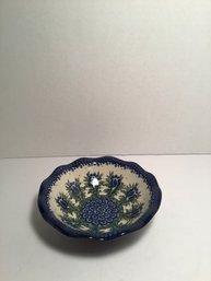 Vintage Unikat Polish Pottery Bowl 6 Inch