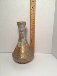 Vintage Stangl Pottery Vase, Gold/blue, Mid-century