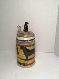 1992 Anheuser-Busch Budweiser Stein, Black Lab,  Hunters Companion Series (first)