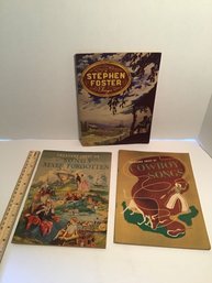 3 Song Books From The 1930s, Cowboy, Steven Foster, Classics