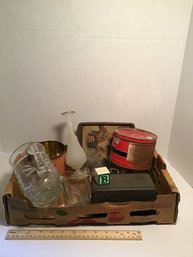 Vintage Box Lot (B), Tins, Juicer, Hersheys, Etc.