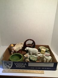 Vintage Box Lot (C), Ceramic Planters And Figurine, Japan And 1 McCoy