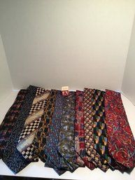 10 Vintage Silk Neck Ties, (LOT A), Designer, 1990s