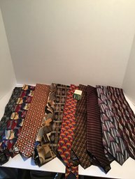 10 Vintage Silk Neck Ties, (LOT B), Designer, 1990s