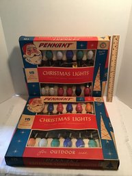 2 Sets Vintage Christmas Lights, PENNANT