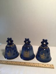 3 Bing And Grondahl (Royal Copenhagen) Porcelain New Year Bells