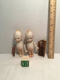 Fun Vintage Toy Lot (B), Bisque Dolls, Kewpie, Dime Store