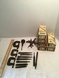 Vintage Tool Lot, Machinist, Russell Jennings Machine Dowel Bits