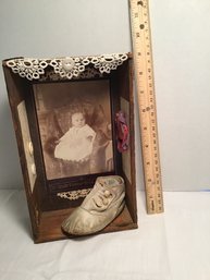 Antique Handmade Child Keepsake Box, Photo, Show, Cigar Box, Etc