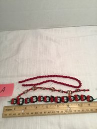 LOT A, Beautiful Glass And Crystal Beads, Reds, Cherries