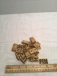 23 Antique, 19th Century, Bone Dominoes. Small Size, Good For Jewelry!