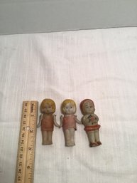 3 Antique Bisque Dolls