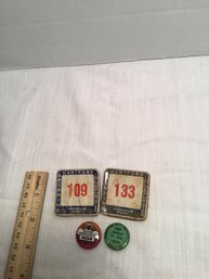 Antique And Vintage Employee ID Badges And Pins, Hartford Spinning Corp, Etc.