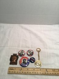 Vintage Political Lot, Pin Backs, Key Fobs, JFK, Carter, Truman, Wallace, Nixon, RFK