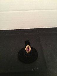 14k Gold-filled Ring With Clear Purple/pink Stone, Size 8