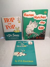 3 HC Childrens Books, Seuss, Eastman, Horton, Hop On Pop, Are You My Mother?