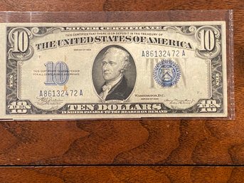 Ten Dollar Silver Certificate Series Of 1934