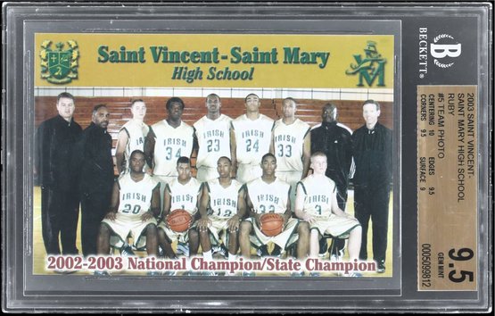 2003 St. Vincent St. Mary High School Ruby #5 LeBron James Rookie Card - BGS GEM MINT 9.5