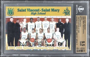 2003 St Vincent-St Mary High School Team Photo #5 LeBron James Rookie Card (#/2300) - BGS GEM MINT 9.5