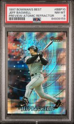 1997 Bowman's Best Preview Atomic Refractor Jeff Bagwell PSA 8