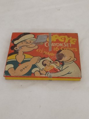 Vintage Popeye Crayon Set Tin