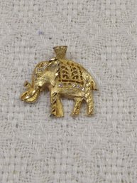 Gold Tone Elephant Pendant