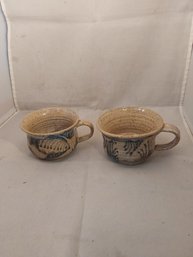 Pair Of Stoneware Mugs