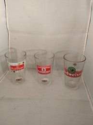 Lot Of 3 Budweiser Glasses