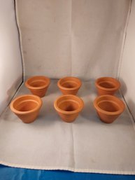 Lot Of 6 Small Planter Pots