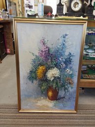 Oil On Canvas Floral Framed Artwork