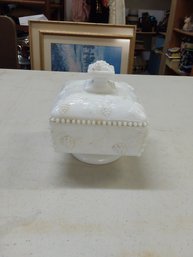 Westmoreland Milk Glass Covered Dish