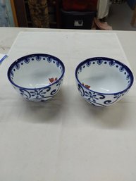 Pair Of Pier 1 Butterfly Bowls