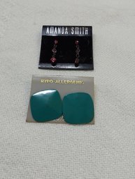 2 Pair Of Pierced Earrings