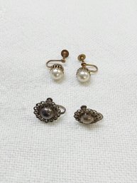 2 Pair Clip On Earrings