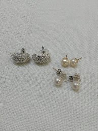 3 Pair Of Pierced Earrings