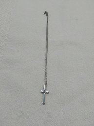 Silver Tone Cross Necklace