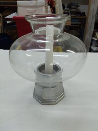 Candlestick Holder With Glass Shade
