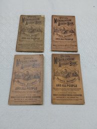 Lot Of 4 Pierre's Memorandum & Account Book Designed For Farmers Mechanics Pamphlet