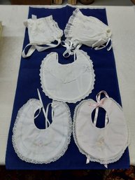 Lot Of Baby Bonnets & Bibs