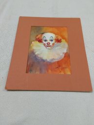 Watercolor Highlighted With Acrylic Clown Painting